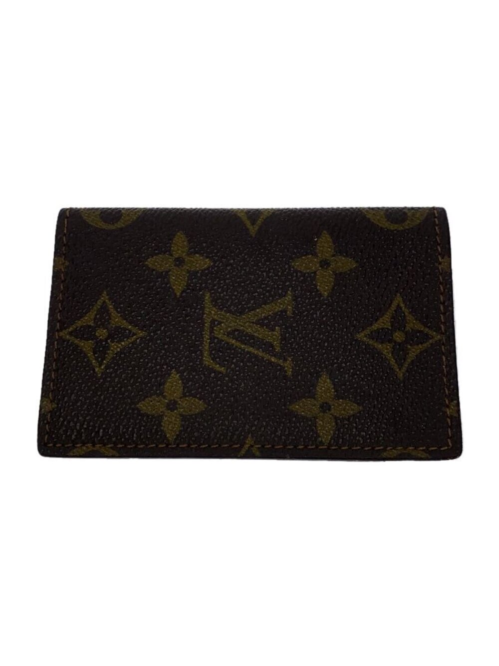 LOUIS VUITTON Card Case Wallet Monogram Leather Brown All over